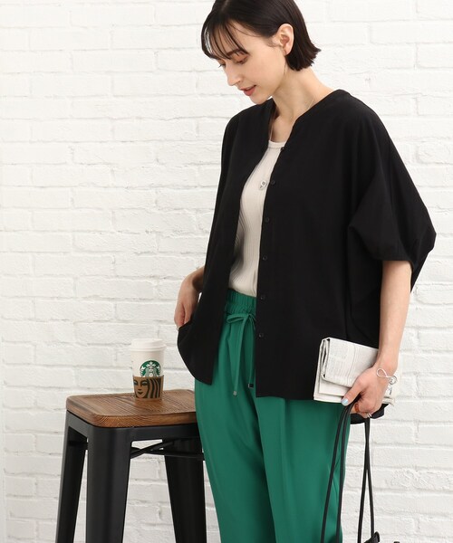 SHOO・LA・RUE（シューラルー）の「◆ドルマンシャツブラウス（シャツ/ブラウス・レディース・グリーン/オレンジ/ブラック/ホワイト系・00）」の20枚目の写真