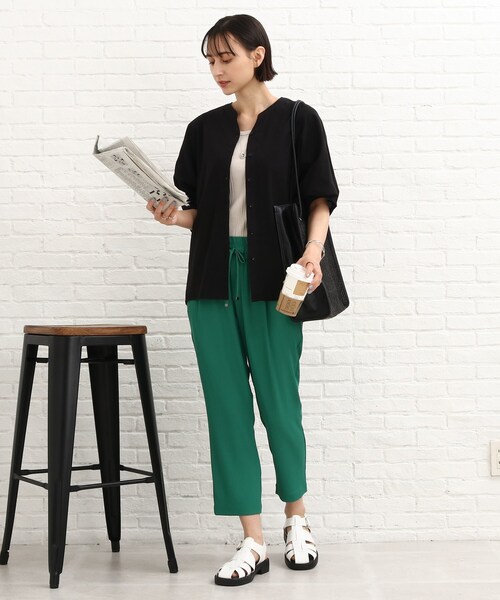 SHOO・LA・RUE（シューラルー）の「◆ドルマンシャツブラウス（シャツ/ブラウス・レディース・グリーン/オレンジ/ブラック/ホワイト系・00）」の22枚目の写真