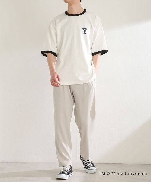 SENSE OF PLACE by URBAN RESEARCH（センスオブプレイスバイアーバンリサーチ）の「『別注』『ユニセックス』YALE×SENSE OF PLACE　カレッジリンガーTシャツ（Tシャツ/カットソー・メンズ・ライトベージュ/ホワイト・MEDIUM/LARGE）」の10枚目の写真