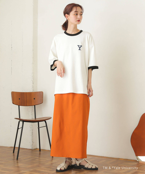 SENSE OF PLACE by URBAN RESEARCH（センスオブプレイスバイアーバンリサーチ）の「『別注』『ユニセックス』YALE×SENSE OF PLACE　カレッジリンガーTシャツ（Tシャツ/カットソー・メンズ・ライトベージュ/ホワイト・MEDIUM/LARGE）」の16枚目の写真