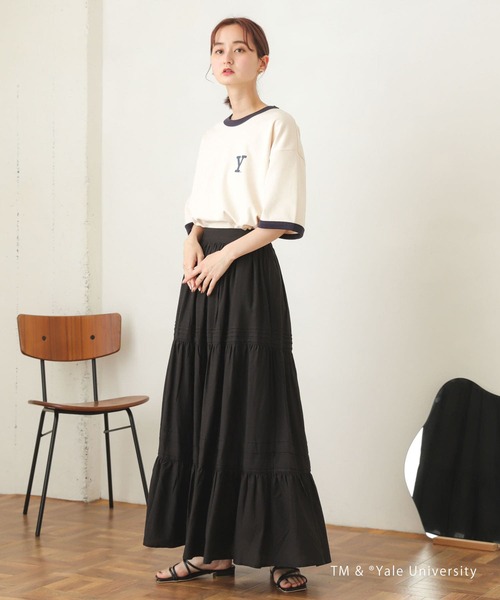 SENSE OF PLACE by URBAN RESEARCH（センスオブプレイスバイアーバンリサーチ）の「『別注』『ユニセックス』YALE×SENSE OF PLACE　カレッジリンガーTシャツ（Tシャツ/カットソー・メンズ・ライトベージュ/ホワイト・MEDIUM/LARGE）」の18枚目の写真