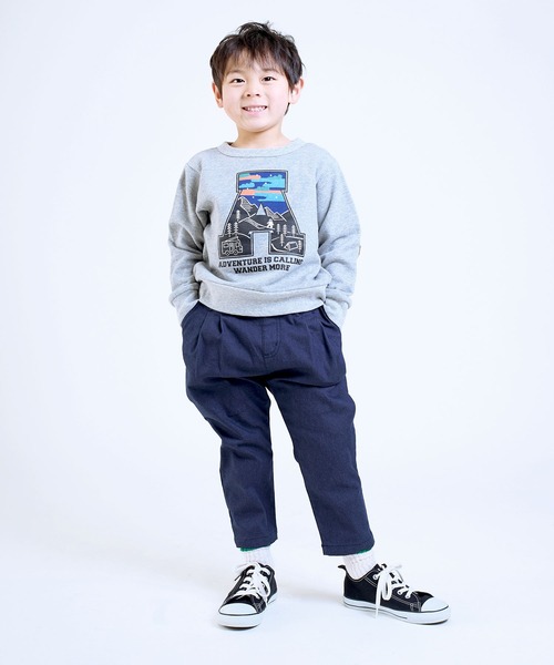 DILASH(ディラッシュ)の「タック入り裏起毛ストレッチパンツ(デニムパンツ・キッズ・ブラウン/グリーン/グレー/パープル・100/130/110/90/120/140/80)」の7枚目の写真