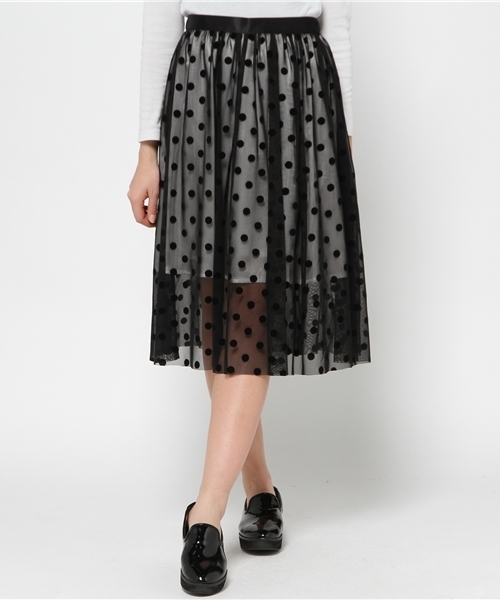 603（ロクマルサン）の「603 チュールドットスカート（スカート・レディース・ブラック/ホワイト/オフホワイト・FREE）」の5枚目の写真
