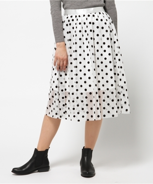 603（ロクマルサン）の「603 チュールドットスカート（スカート・レディース・ブラック/ホワイト/オフホワイト・FREE）」の2枚目の写真