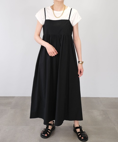 ＡＮＤＪ（アンドジェイ）の「ギャザーキャミワンピース（ワンピース・レディース・ブラック/オフホワイト・M）」の13枚目の写真