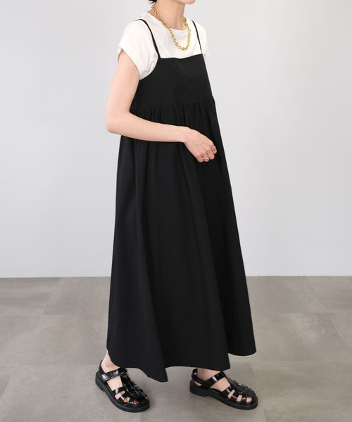 ＡＮＤＪ（アンドジェイ）の「ギャザーキャミワンピース（ワンピース・レディース・ブラック/オフホワイト・M）」の15枚目の写真
