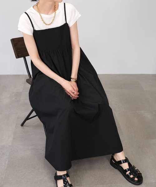 ＡＮＤＪ（アンドジェイ）の「ギャザーキャミワンピース（ワンピース・レディース・ブラック/オフホワイト・M）」の17枚目の写真