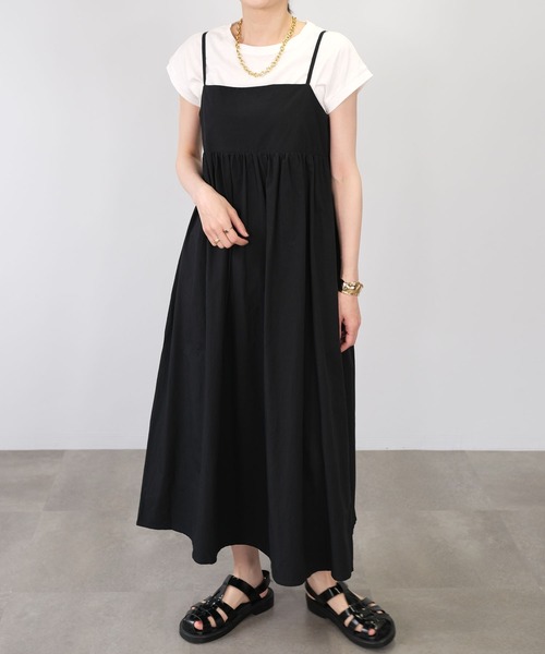 ＡＮＤＪ（アンドジェイ）の「ギャザーキャミワンピース（ワンピース・レディース・ブラック/オフホワイト・M）」の18枚目の写真