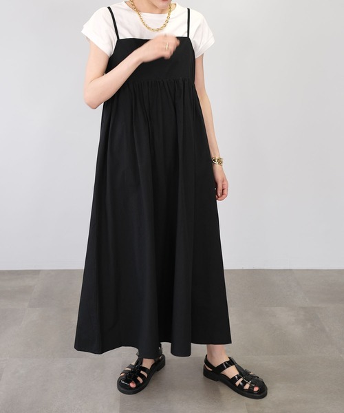 ＡＮＤＪ（アンドジェイ）の「ギャザーキャミワンピース（ワンピース・レディース・ブラック/オフホワイト・M）」の21枚目の写真