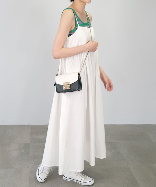 ＡＮＤＪ（アンドジェイ）の「ギャザーキャミワンピース（ワンピース・レディース・ブラック/オフホワイト・M）」の5枚目の写真