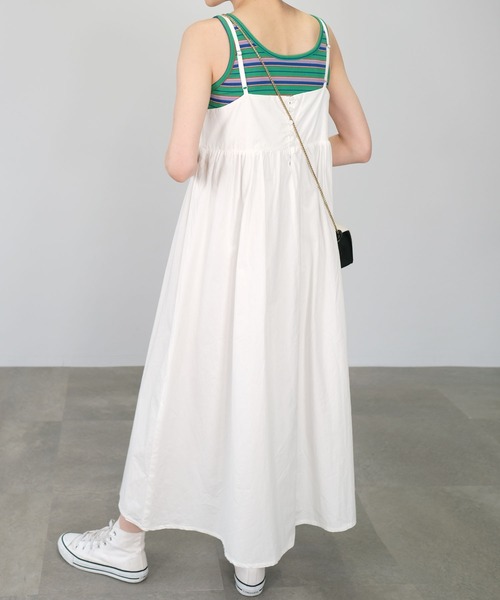 ＡＮＤＪ（アンドジェイ）の「ギャザーキャミワンピース（ワンピース・レディース・ブラック/オフホワイト・M）」の6枚目の写真