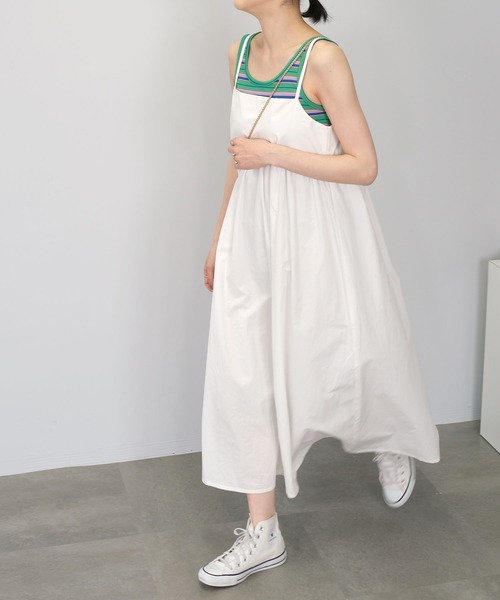 ＡＮＤＪ（アンドジェイ）の「ギャザーキャミワンピース（ワンピース・レディース・ブラック/オフホワイト・M）」の7枚目の写真