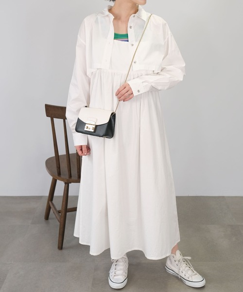 ＡＮＤＪ（アンドジェイ）の「ギャザーキャミワンピース（ワンピース・レディース・ブラック/オフホワイト・M）」の8枚目の写真