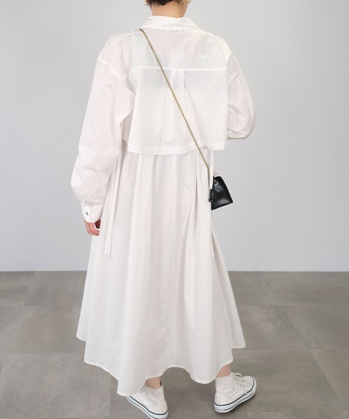 ＡＮＤＪ（アンドジェイ）の「ギャザーキャミワンピース（ワンピース・レディース・ブラック/オフホワイト・M）」の10枚目の写真