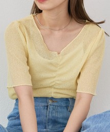 Kastane | シャーリング半袖Tee(Tシャツ/カットソー)