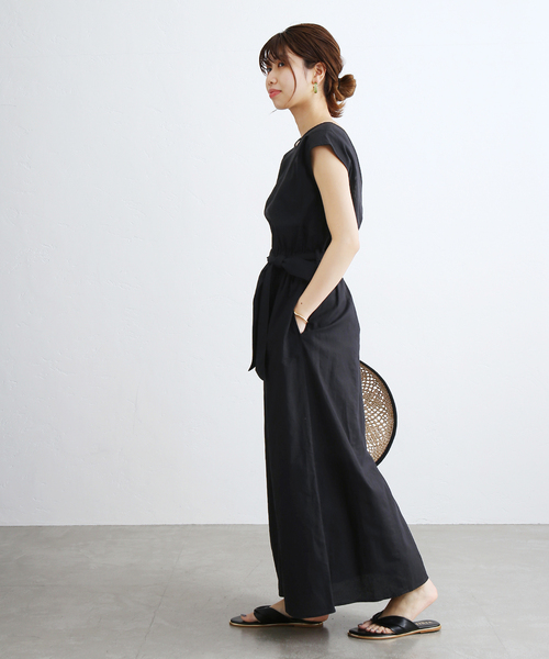 新品　ラトータリテ　綿麻2wayワンピース　Mサイズ　グレー La TOTALITE（ラトータリテ）の「綿麻2wayワンピース
