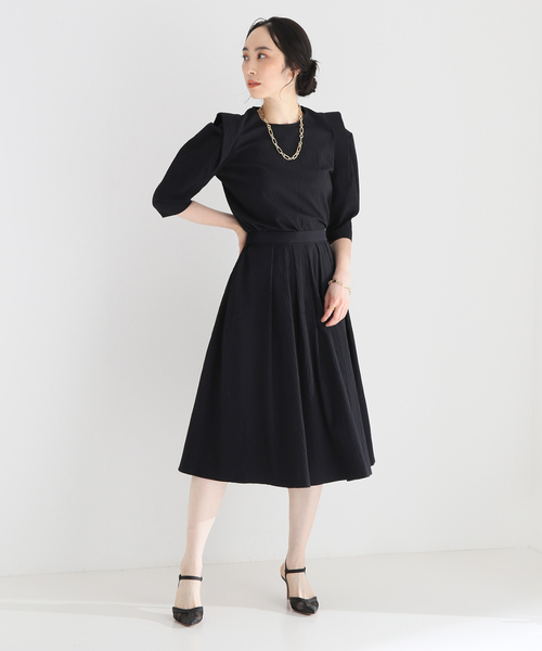 VERMEIL par iena(ヴェルメイユパーイエナ)の「リップルパワーショルダーブラウス(シャツ/ブラウス・レディース・ホワイト/ブラック・38/36)」の8枚目の写真