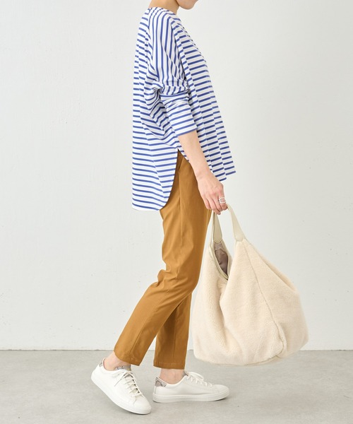 BEARDSLEY（ビアズリー）の「ハイテンションスリムタックパンツ：低身長・ウエスト背中側ゴム・高身長にも３サイズ展開（その他パンツ・レディース・ホワイト/ブラック/キャメル/カーキ・1/2/0）」の11枚目の写真