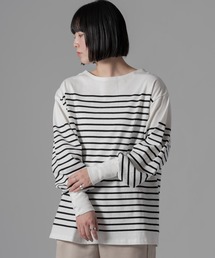 【 ottilie / オティーリエ 】 袖口リブボーダーBIG Tシャツ