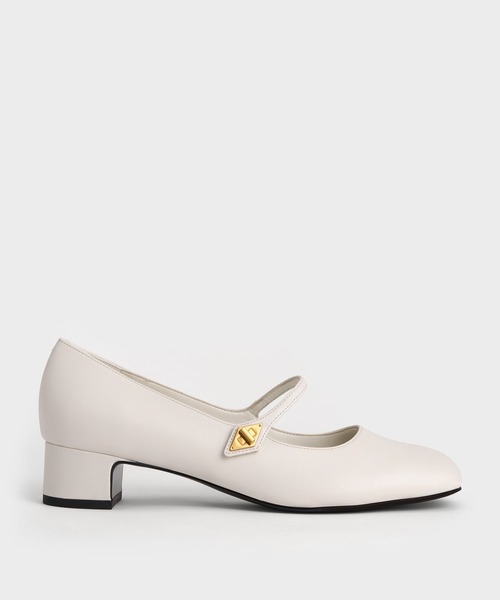 メタリックアクセント メリージェーンパンプス CHARLES&KEITH CHARLES ＆ KEITH パンプス メタリックアクセント メリー