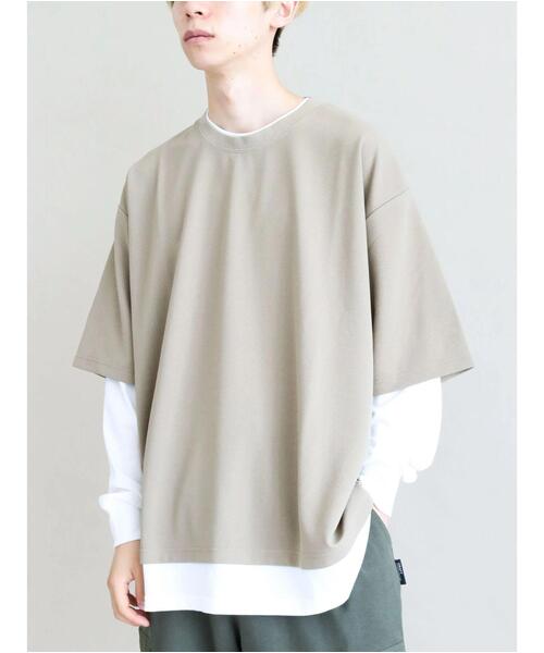 CRAFT STANDARD BOUTIQUE（クラフトスタンダードブティック）の「JQカットレイヤーL/S TEE　＊（Tシャツ/カットソー・メンズ・チャコールグレー/グレー/カーキ/モカ・LL/M/L）」の7枚目の写真