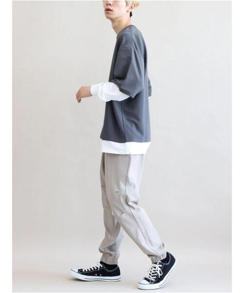 CRAFT STANDARD BOUTIQUE（クラフトスタンダードブティック）の「JQカットレイヤーL/S TEE　＊（Tシャツ/カットソー・メンズ・チャコールグレー/グレー/カーキ/モカ・LL/M/L）」の11枚目の写真