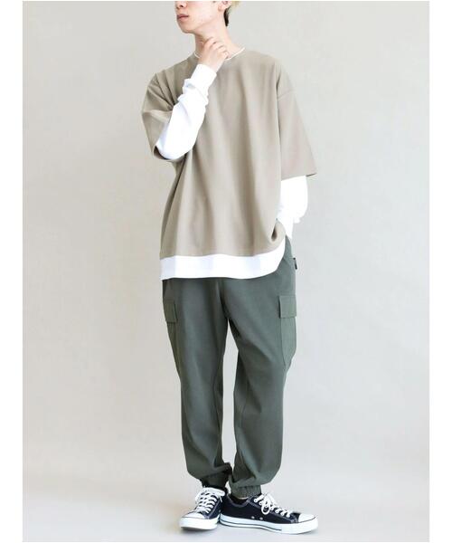 CRAFT STANDARD BOUTIQUE（クラフトスタンダードブティック）の「JQカットレイヤーL/S TEE　＊（Tシャツ/カットソー・メンズ・チャコールグレー/グレー/カーキ/モカ・LL/M/L）」の16枚目の写真