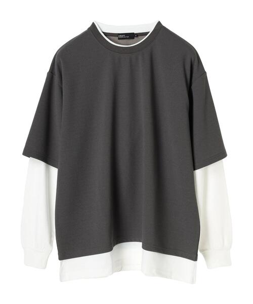 CRAFT STANDARD BOUTIQUE（クラフトスタンダードブティック）の「JQカットレイヤーL/S TEE　＊（Tシャツ/カットソー・メンズ・チャコールグレー/グレー/カーキ/モカ・LL/M/L）」の18枚目の写真