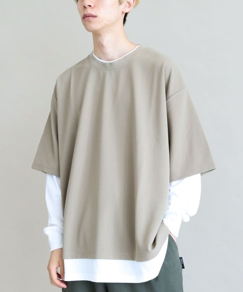 CRAFT STANDARD BOUTIQUE（クラフトスタンダードブティック）の「JQカットレイヤーL/S TEE　＊（Tシャツ/カットソー・メンズ・チャコールグレー/グレー/カーキ/モカ・LL/M/L）」の4枚目の写真