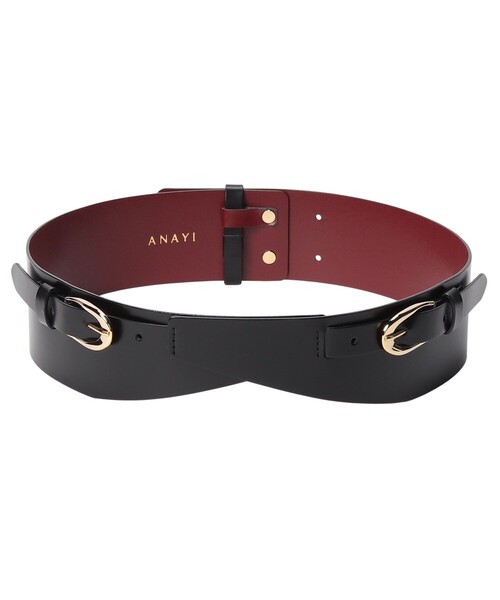 ANAYI（アナイ）の「ワイドクロスベルト（ベルト・レディース・ブラウン/ブラック・FREE）」の6枚目の写真