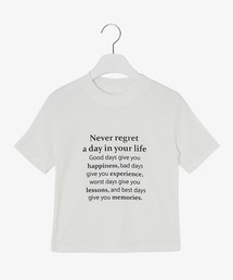 SONYUNARA NEVER英文プリント半袖Tシャツ