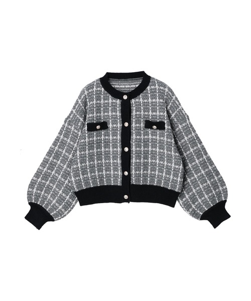 DURAS（デュラス）の「２ＷＡＹツイードニットカーディガン（カーディガン/ボレロ・レディース・ブラック/パープル/オレンジ・FREE）」の4枚目の写真