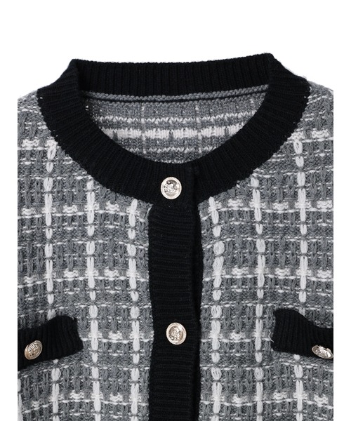 DURAS（デュラス）の「２ＷＡＹツイードニットカーディガン（カーディガン/ボレロ・レディース・ブラック/パープル/オレンジ・FREE）」の7枚目の写真