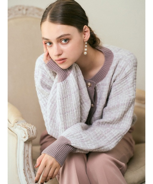 DURAS（デュラス）の「２ＷＡＹツイードニットカーディガン（カーディガン/ボレロ・レディース・ブラック/パープル/オレンジ・FREE）」の11枚目の写真