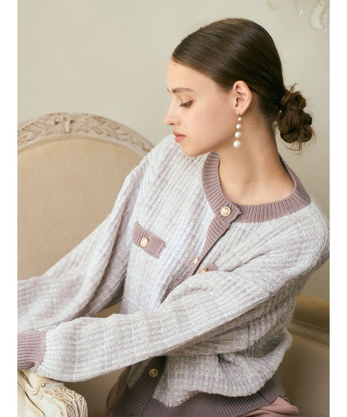 DURAS（デュラス）の「２ＷＡＹツイードニットカーディガン（カーディガン/ボレロ・レディース・ブラック/パープル/オレンジ・FREE）」の12枚目の写真