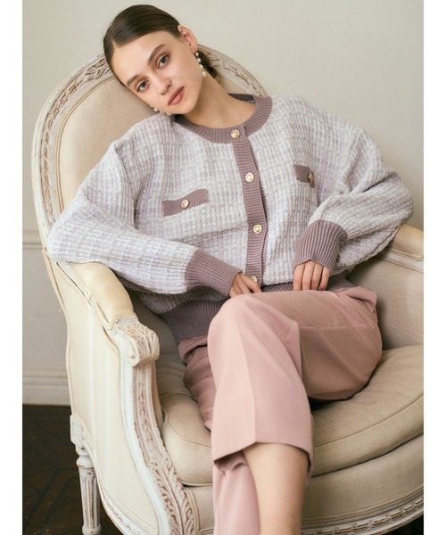 DURAS（デュラス）の「２ＷＡＹツイードニットカーディガン（カーディガン/ボレロ・レディース・ブラック/パープル/オレンジ・FREE）」の13枚目の写真