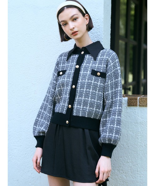 DURAS（デュラス）の「２ＷＡＹツイードニットカーディガン（カーディガン/ボレロ・レディース・ブラック/パープル/オレンジ・FREE）」の15枚目の写真