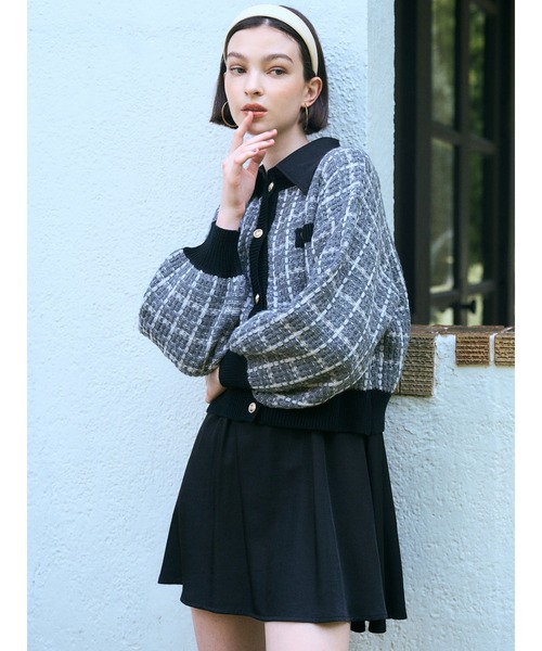 DURAS（デュラス）の「２ＷＡＹツイードニットカーディガン（カーディガン/ボレロ・レディース・ブラック/パープル/オレンジ・FREE）」の16枚目の写真