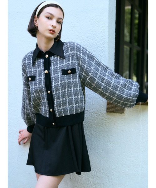 DURAS（デュラス）の「２ＷＡＹツイードニットカーディガン（カーディガン/ボレロ・レディース・ブラック/パープル/オレンジ・FREE）」の17枚目の写真