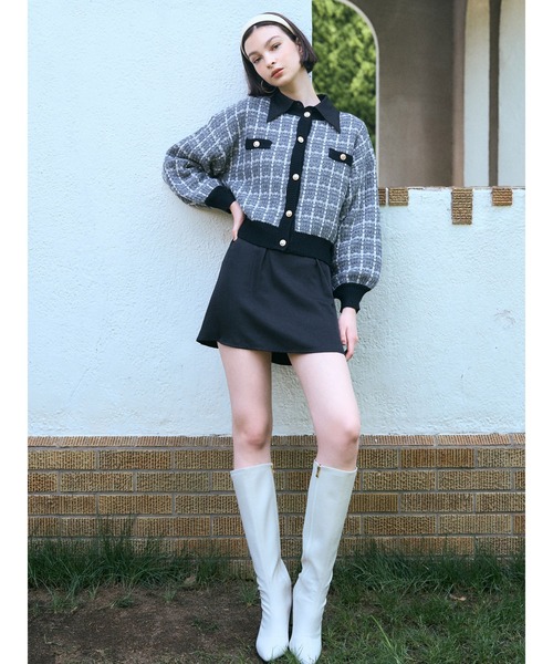 DURAS（デュラス）の「２ＷＡＹツイードニットカーディガン（カーディガン/ボレロ・レディース・ブラック/パープル/オレンジ・FREE）」の18枚目の写真