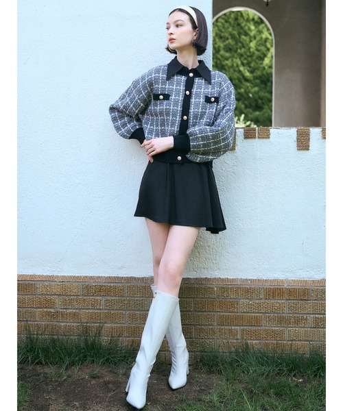 DURAS（デュラス）の「２ＷＡＹツイードニットカーディガン（カーディガン/ボレロ・レディース・ブラック/パープル/オレンジ・FREE）」の19枚目の写真