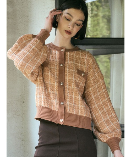 DURAS（デュラス）の「２ＷＡＹツイードニットカーディガン（カーディガン/ボレロ・レディース・ブラック/パープル/オレンジ・FREE）」の22枚目の写真