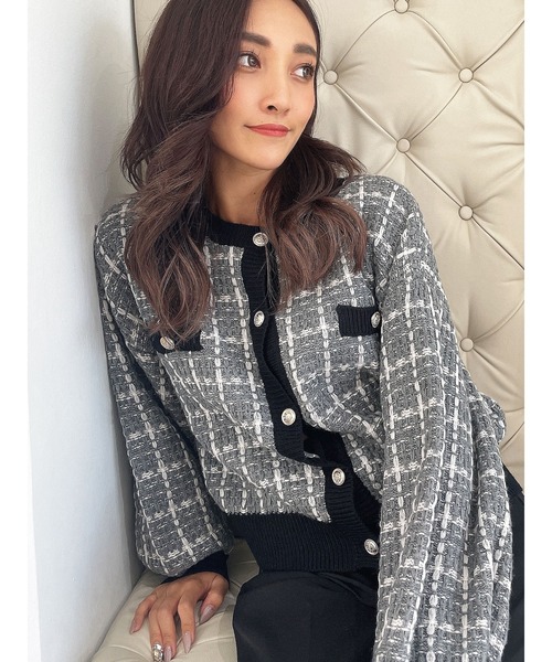 DURAS（デュラス）の「２ＷＡＹツイードニットカーディガン（カーディガン/ボレロ・レディース・ブラック/パープル/オレンジ・FREE）」の20枚目の写真