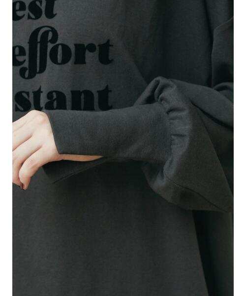 Green　Parks（グリーンパークス）の「・RAY CASSIN フロッキーptロンT（Tシャツ/カットソー・レディース・ブラック/オフホワイト/チャコールグレー/ピンク・FREE）」の5枚目の写真