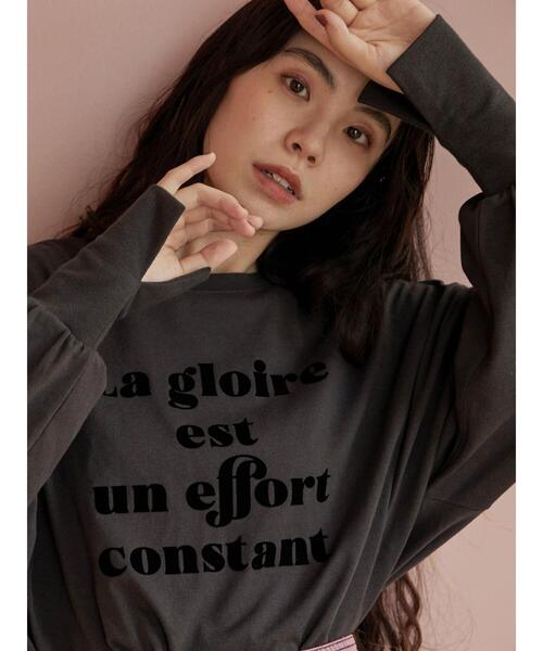 Green　Parks（グリーンパークス）の「・RAY CASSIN フロッキーptロンT（Tシャツ/カットソー・レディース・ブラック/オフホワイト/チャコールグレー/ピンク・FREE）」の13枚目の写真