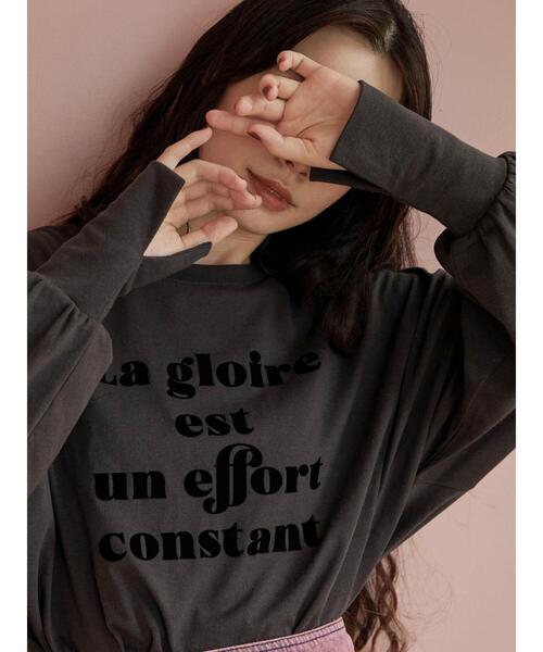 Green　Parks（グリーンパークス）の「・RAY CASSIN フロッキーptロンT（Tシャツ/カットソー・レディース・ブラック/オフホワイト/チャコールグレー/ピンク・FREE）」の14枚目の写真