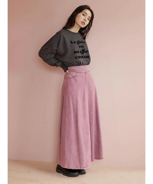 Green　Parks（グリーンパークス）の「・RAY CASSIN フロッキーptロンT（Tシャツ/カットソー・レディース・ブラック/オフホワイト/チャコールグレー/ピンク・FREE）」の17枚目の写真