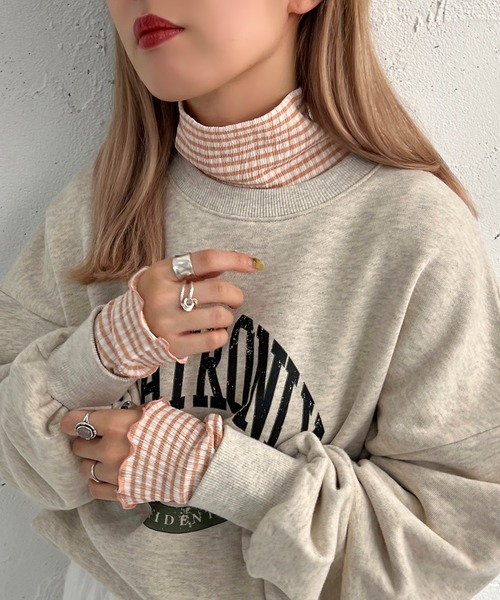 apres jour mignon(アプレジュールミニョン)の「ギンガムインナートップス【ZOZOTOWN限定アイテム】(Tシャツ/カットソー・レディース・オレンジ/グリーン/アイボリー・X-LARGE/フリー)」の3枚目の写真