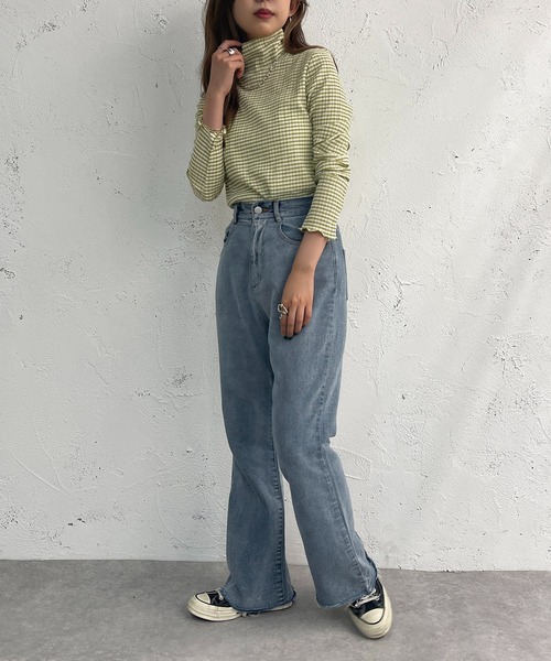 apres jour mignon(アプレジュールミニョン)の「ギンガムインナートップス【ZOZOTOWN限定アイテム】(Tシャツ/カットソー・レディース・オレンジ/グリーン/アイボリー・X-LARGE/フリー)」の6枚目の写真