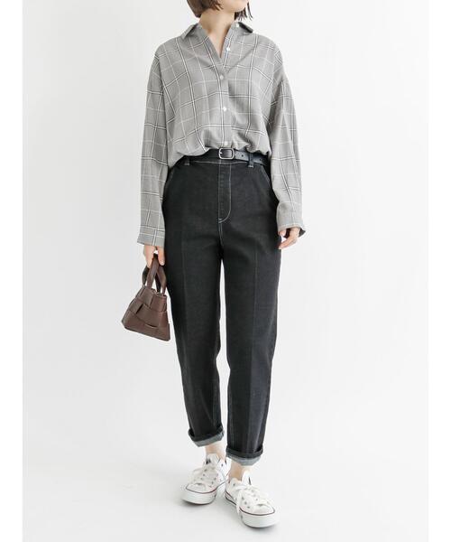 Samansa Mos2 blue（サマンサモスモスブルー）の「マルチスタイルシャツ（シャツ/ブラウス・レディース・ベージュ/ブラウン/グレー/オフホワイト/カーキ/ブルー/モカ・MEDIUM/LARGE）」の9枚目の写真